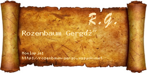 Rozenbaum Gergő névjegykártya